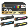 Cartouches de toner compatibles HP 125A CB540A CB541A CB542A CB543A, BK/C/M/Y (lot de 4)