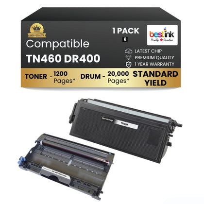 Brother TN460 DR400 Compatible Toner Cartridge and Drum Combo(1 DRUM & 1 TONER)