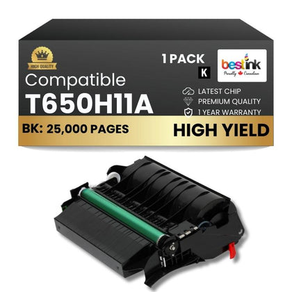 Compatible Lexmark T650H11A Black Toner Cartridge- 1 Pack