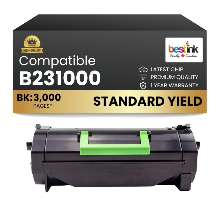 Cartouche de toner noir compatible Lexmark B231000 (1 paquet)