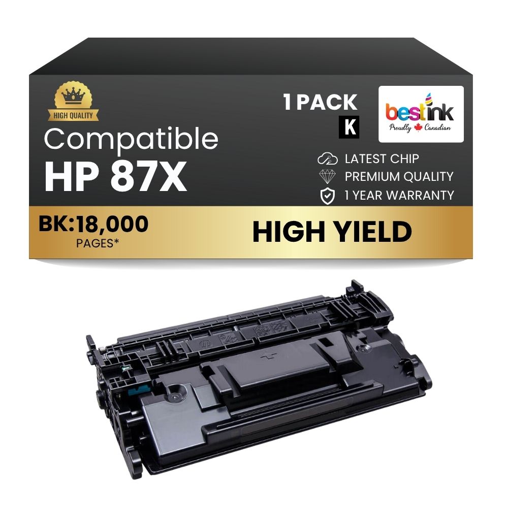 Cartouche de toner noir haute capacité compatible HP 87X CF287X (1 paquet)