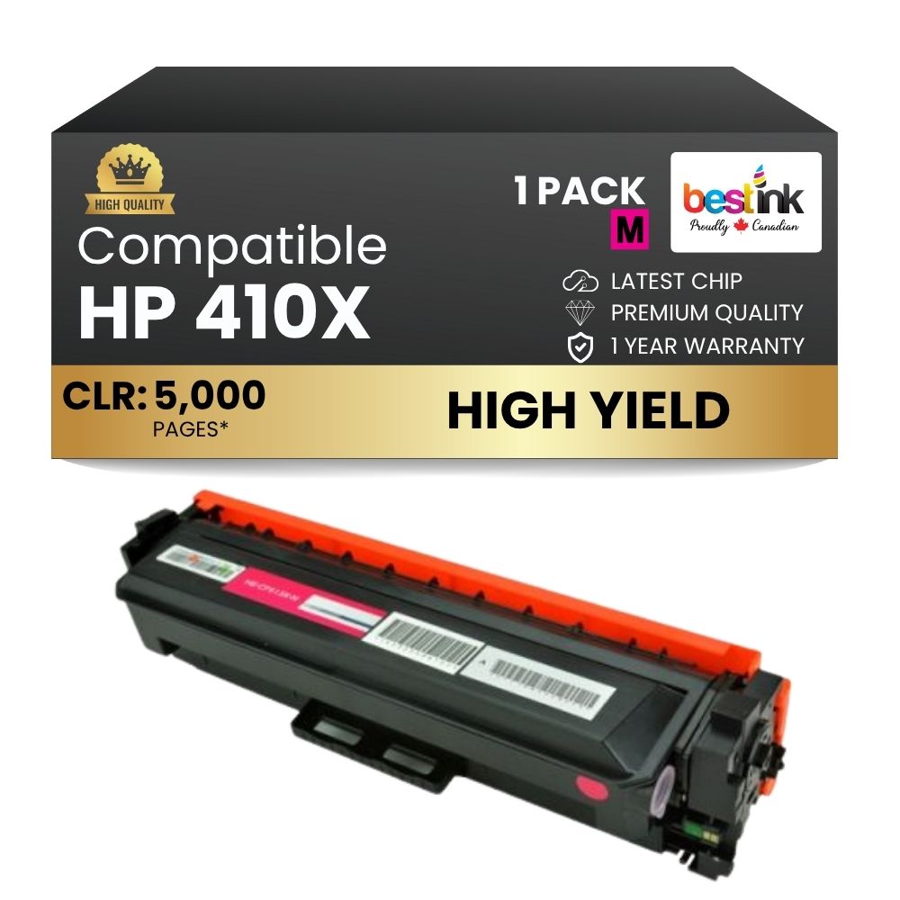 Compatible HP 410X CF413X Magenta Toner Cartridge High Yield