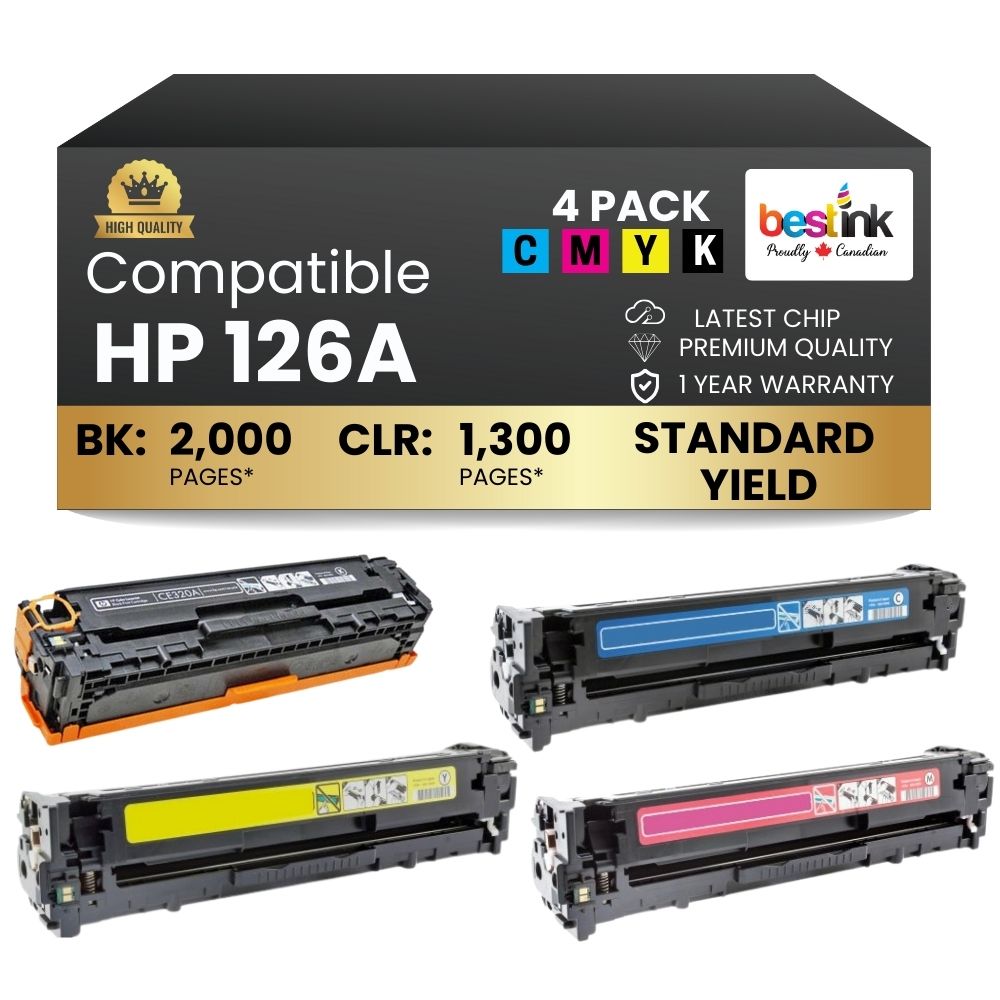 Cartouche de toner compatible HP 128A (noir/crème/magenta/jaune) (lot de 4)