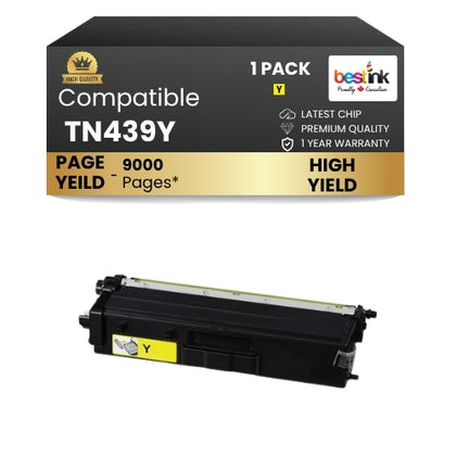 Compatible Brother TN439Y Yellow Toner Cartridge Ultra High Yield ( 1 Pack )
