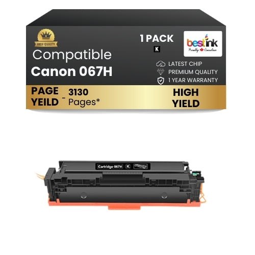 CANON 067H Comaptible Toner Cartridge Black ( 1 Pack ) High Yield