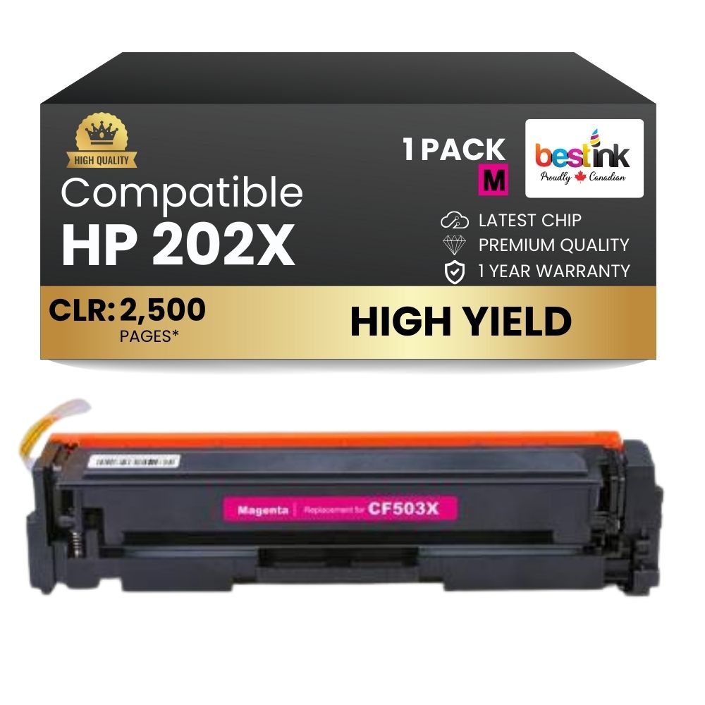 Compatible HP 202X CF503X Magenta Toner Cartridge High Yield