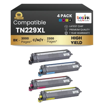 Brother TN229XL BK/C/M/Y Compatible Toner High Yield ( 4 Pack )