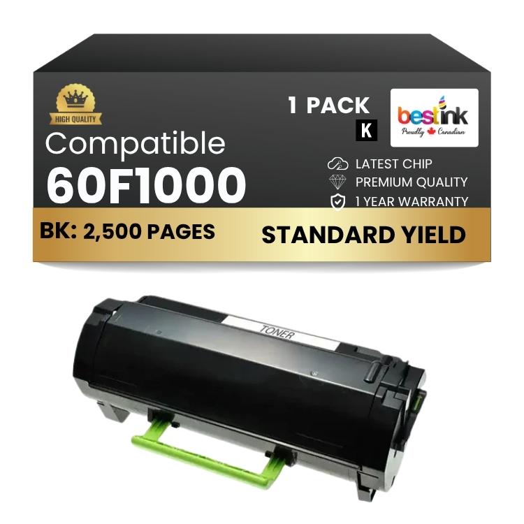 Compatible Lexmark  60F1000 Black Toner Cartridge 1 Pack