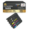 Cartouche de toner compatible Brother TN315, haut rendement, 2BK/C/M/Y (lot de 5)