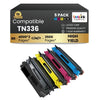Cartouches de toner compatibles Brother TN336 (2BK/C/M/Y) (lot de 5)