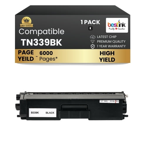 Brother TN339BK Compatible Black Toner Cartridge Extra High Yield ( 1 Pack )