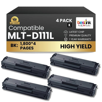 Compatible Samsung MLT-D111L 4 Pack