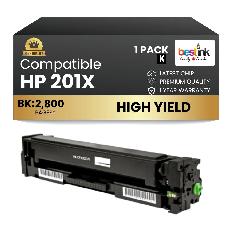 Compatible HP 201X CF400X Black Toner Cartridge High Yield