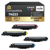 Cartouche de toner compatible Brother TN223, rendement standard, avec puce BK/C/M/Y (lot de 4)