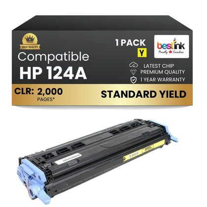 Cartouche de toner jaune compatible HP 124A Q6002A