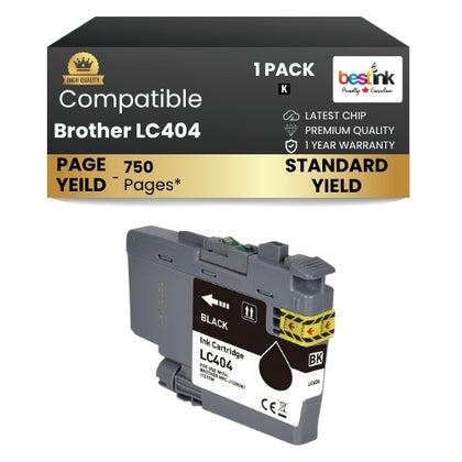 Brother LC404 Compatible Ink Cartridge Black ( 1 Pack ) Standard Yield