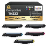 Cartouche de toner compatible Brother TN223 avec puce 2BK/C/M/Y (lot de 5)