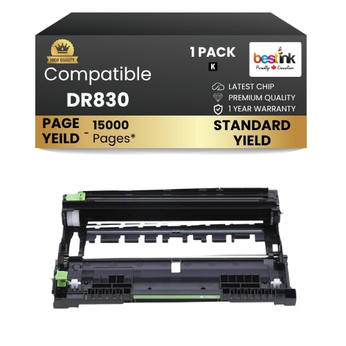 Tambour compatible Brother DR830, noir, rendement standard (1 paquet)
