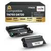 Brother TN750 DR720 Compatible Toner Cartridge and Drum Unit Combo High Yield ( 1 Pack ) Black