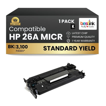 Compatible HP 26A CF226A MICR Black Toner Cartridge