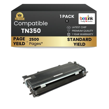 Brother TN-350 Compatible Black Toner Cartridge Standard Yield ( 1 Pack )