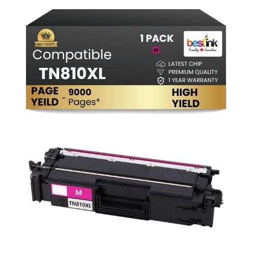 Brother TN810xl Magenta Toner Cartridge High Yield ( 1 Pack )