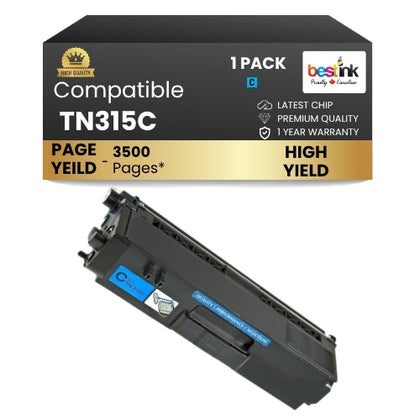 Brother TN315C Compatible Cyan Toner Cartridge High Yield ( 1 Pack )