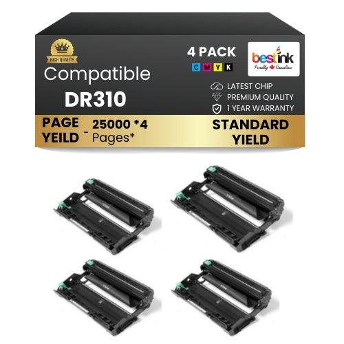 Unité de tambour Brother DR310 BK/C/M/Y (lot de 4) rendement standard