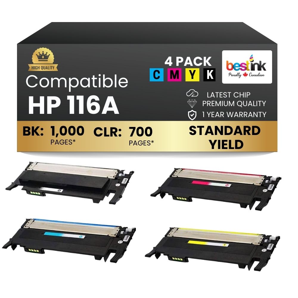 Compatible HP 116A Toner Cartridge Combo BK/C/M/Y