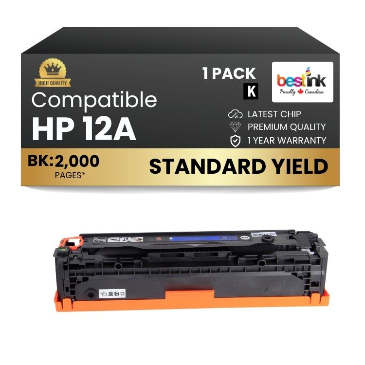 Compatible HP 12A Q2612A Black Toner Cartridge