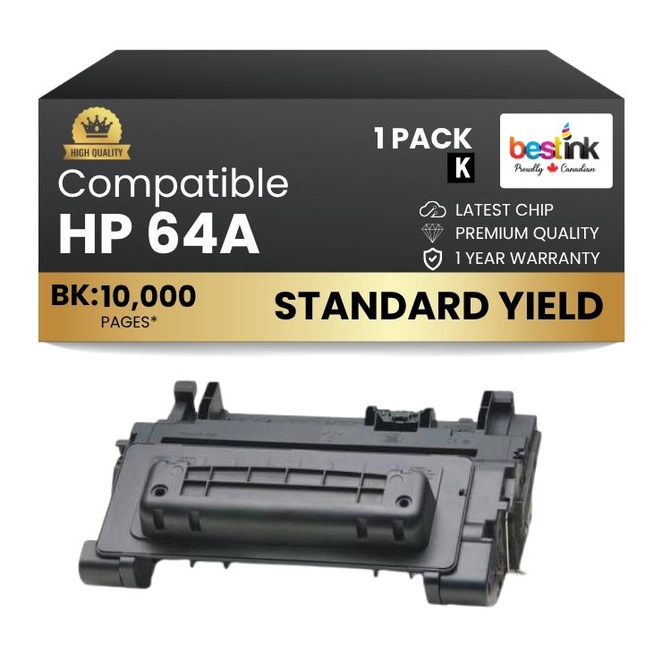 Cartouche de toner noir compatible HP 64A CC364A (1 paquet)