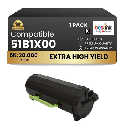 Compatible Lexmark  51B1X00 Black Toner 1 Pack