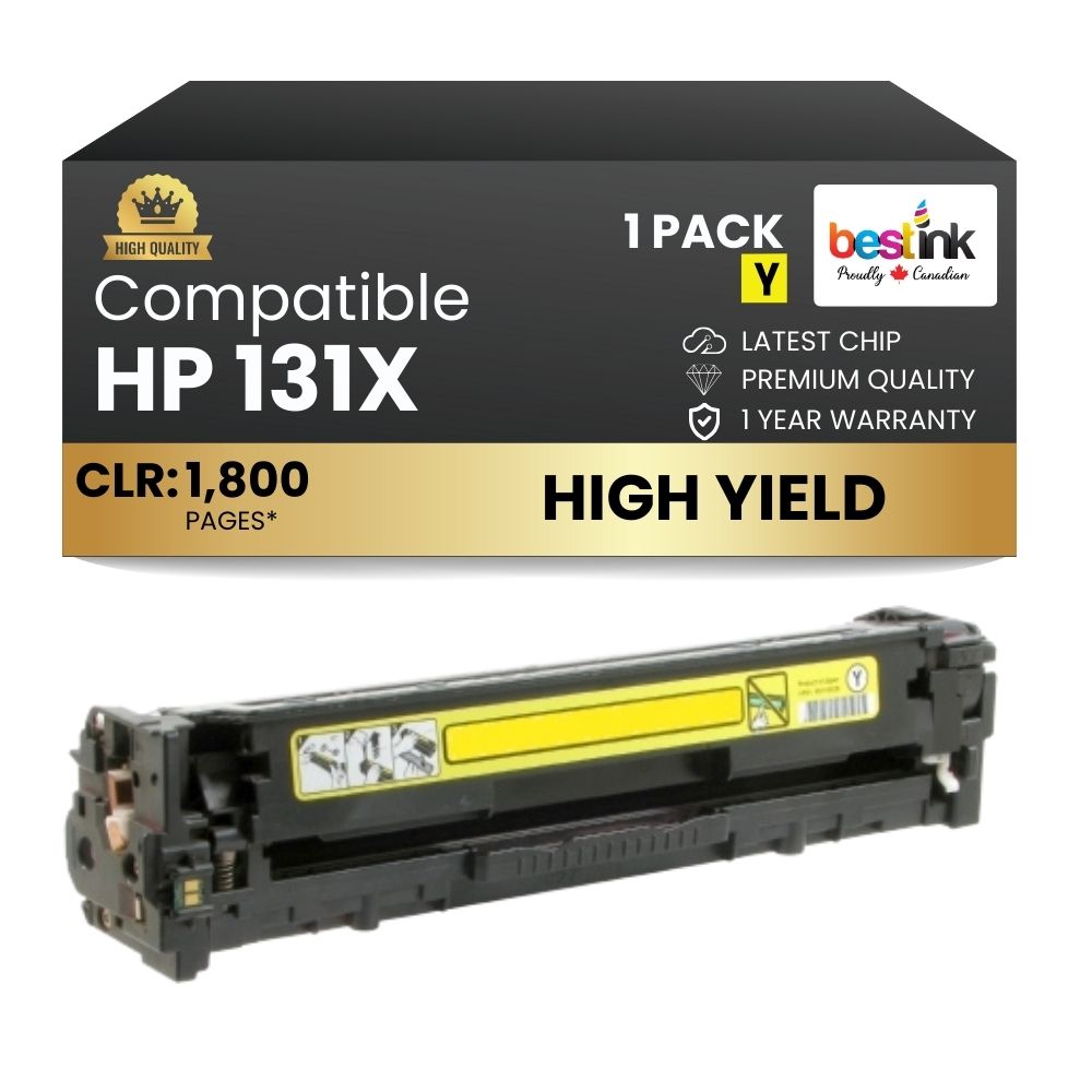 Cartouche de toner jaune haute capacité compatible HP 131X CF212X