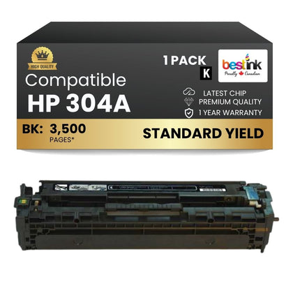Compatible HP 304A CC530A Black Toner Cartridge Standard Yield