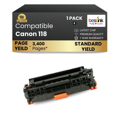 Cartouche de toner noire compatible Canon 118 (1 paquet), rendement standard