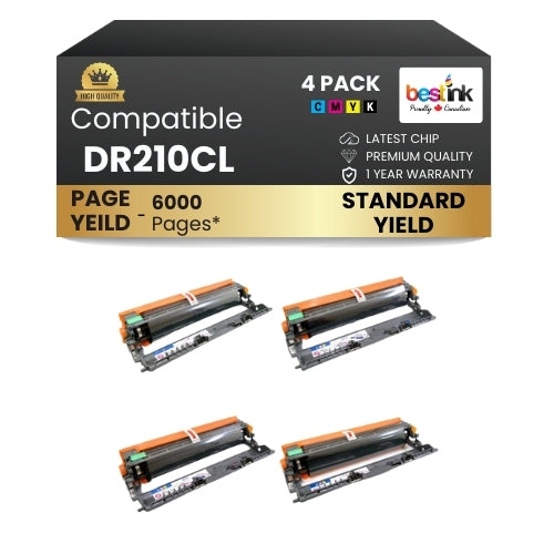 Brother DR210CL Compatible Drum BK/C/M/Y (4 Pack)