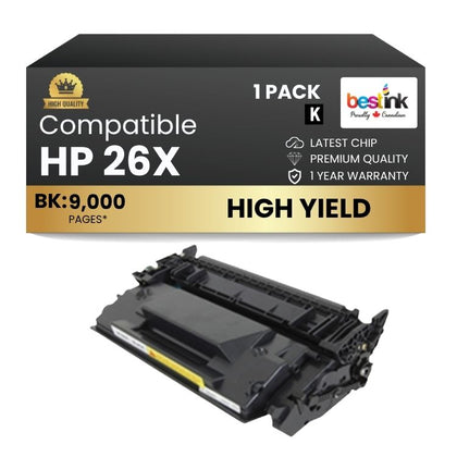 Compatible HP 26X CF226X Black Toner Cartridge (1 Pack)