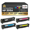 Compatible HP 305A Toner Cartridge Combo BK/C/M/Y Standard Yield (4 Pack)