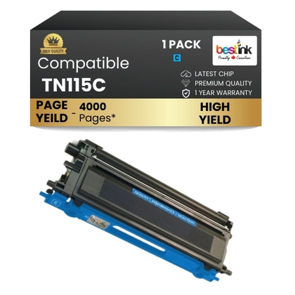 Compatible Brother TN115C Cyan Toner Cartridge High Yield ( 1 Pack )