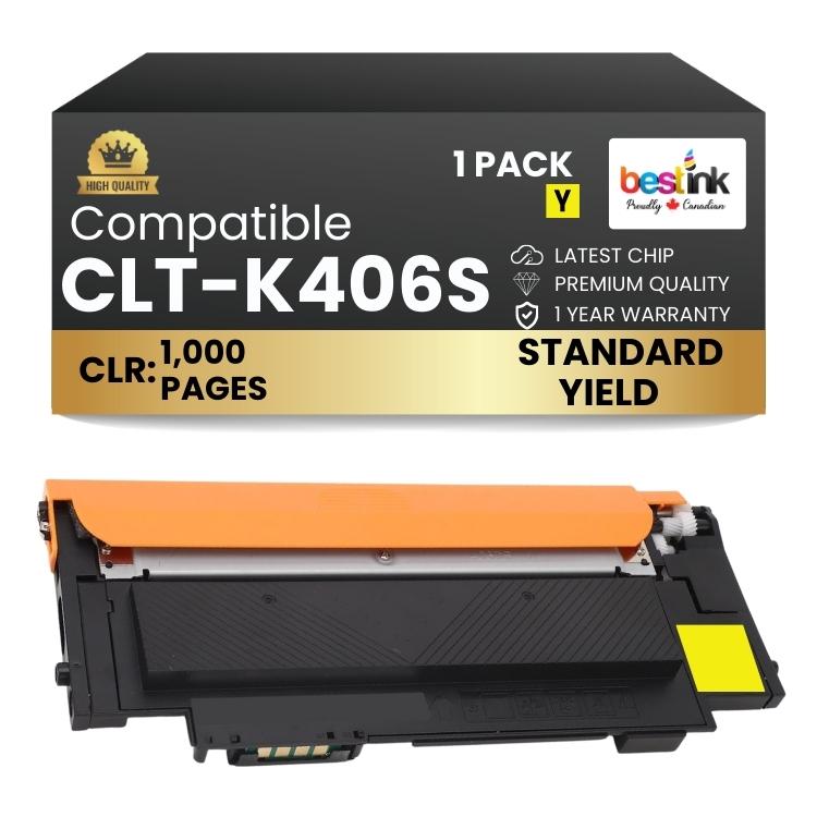 Toner jaune compatible Samsung CLT-K406S (1 paquet)