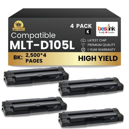 Compatible Samsung MLT-D105L 4 Pack