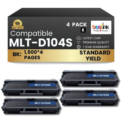 Compatible Samsung MLT-D104S 4 Pack