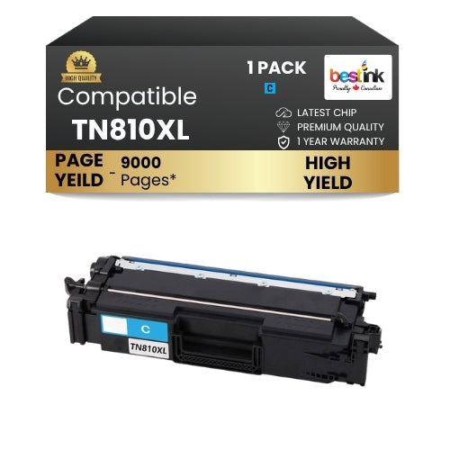 Brother TN810xl Cyan Toner Cartridge High Yield ( 1 Pack )