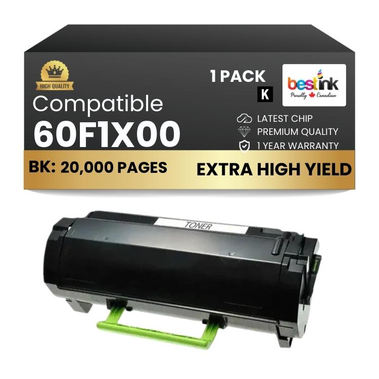 Compatible Lexmark  60F1X00 Black Toner Cartridge 1 Pack