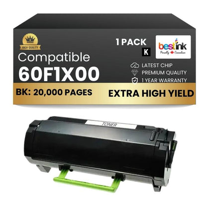 Compatible Lexmark  60F1X00 Black Toner Cartridge 1 Pack