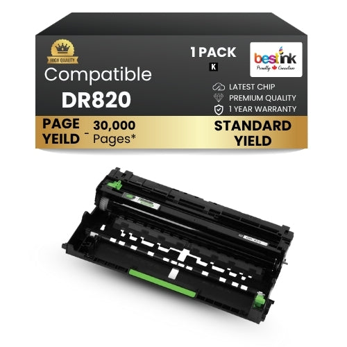 Brother DR820 Compatible Black Drum Unit Standard Yield ( 1 Pack )