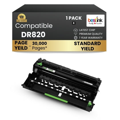 Brother DR820 Compatible Black Drum Unit Standard Yield ( 1 Pack )