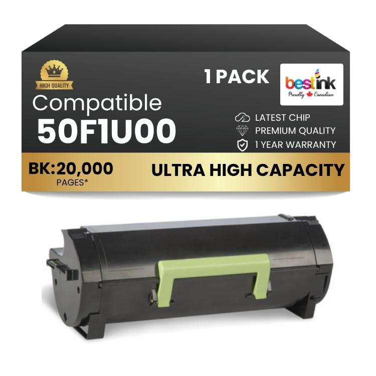 Compatible Lexmark  50F1U00 Black ULTRA High Yield Capacity Toner 1 Pack