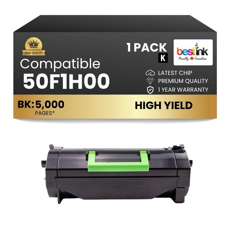 Compatible Lexmark  50F1H00 Black High Yield Capacity Toner 1 Pack
