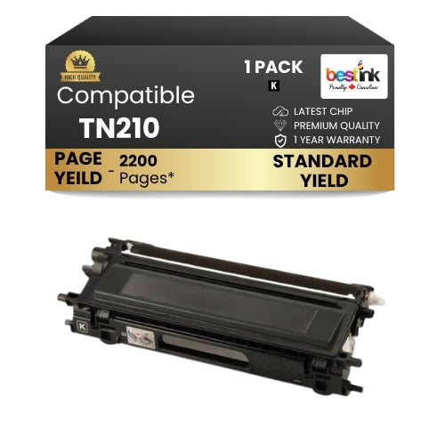 Brother TN210 Compatible Black Toner Cartridge ( 1 Pack ) Standard Yield